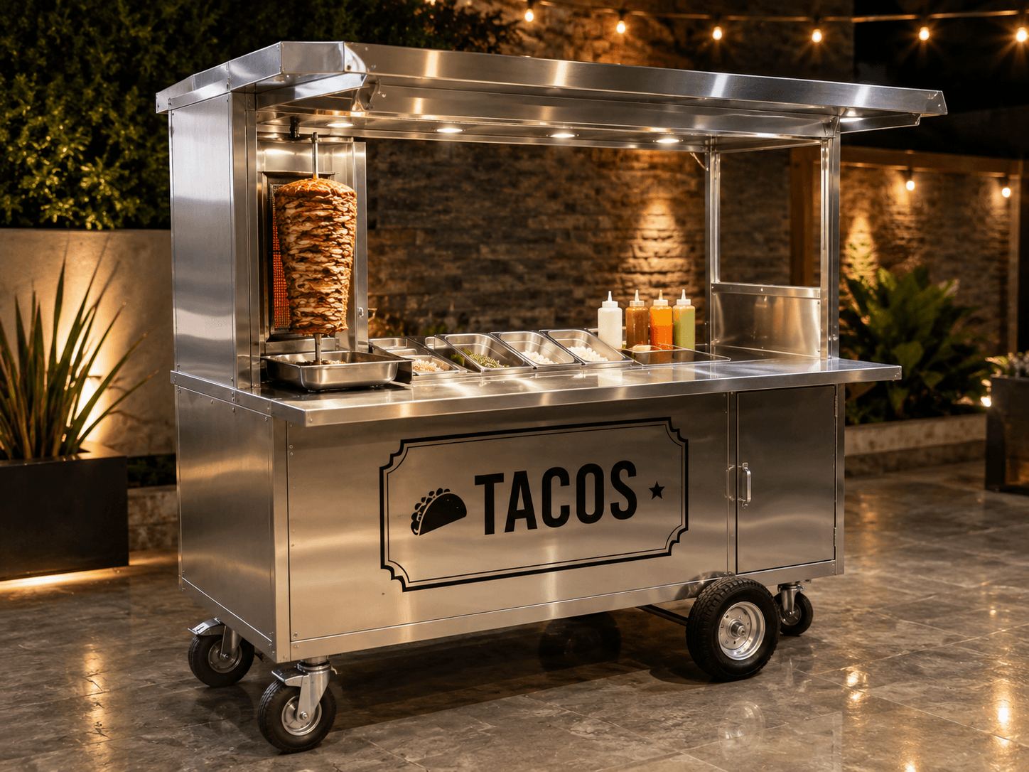 Carrito para tacos fabricado por Ferremax